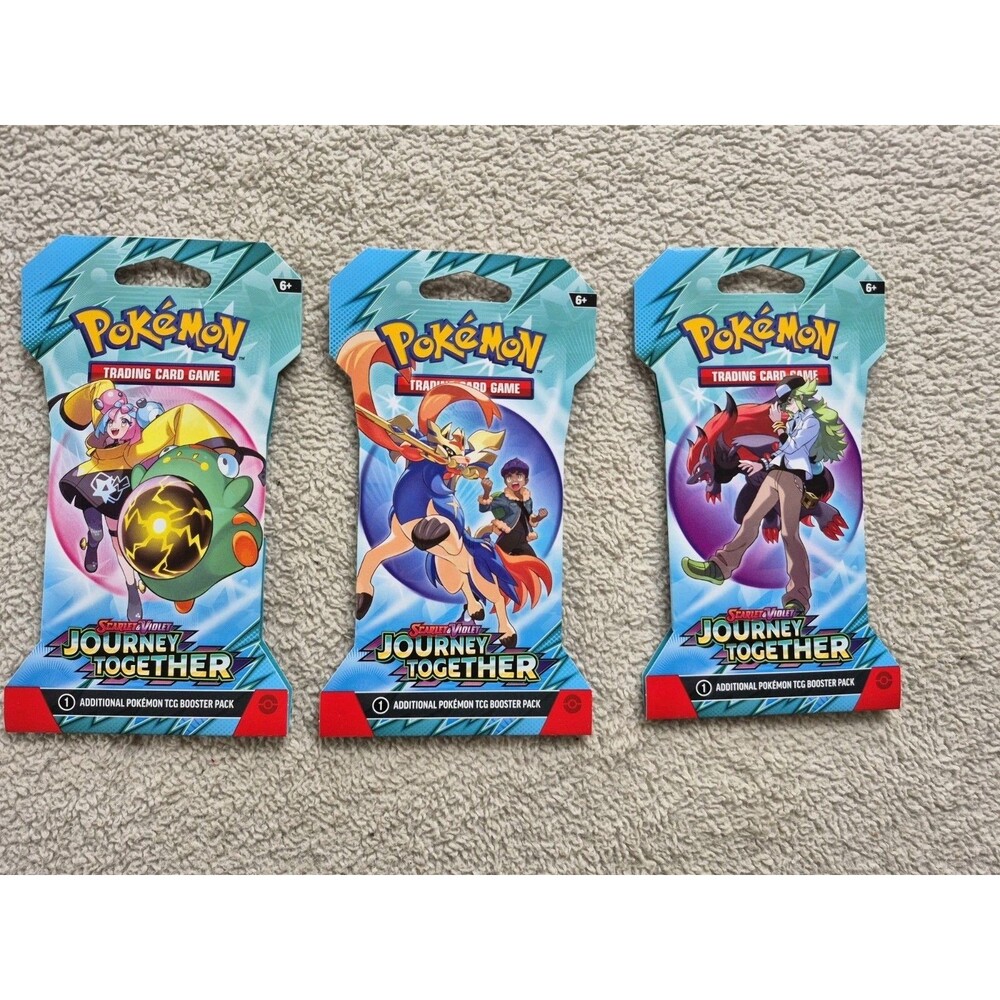 Pokemon TCG Journey Together Sleeved Booster Pack Lot of 3 NEW SEALED